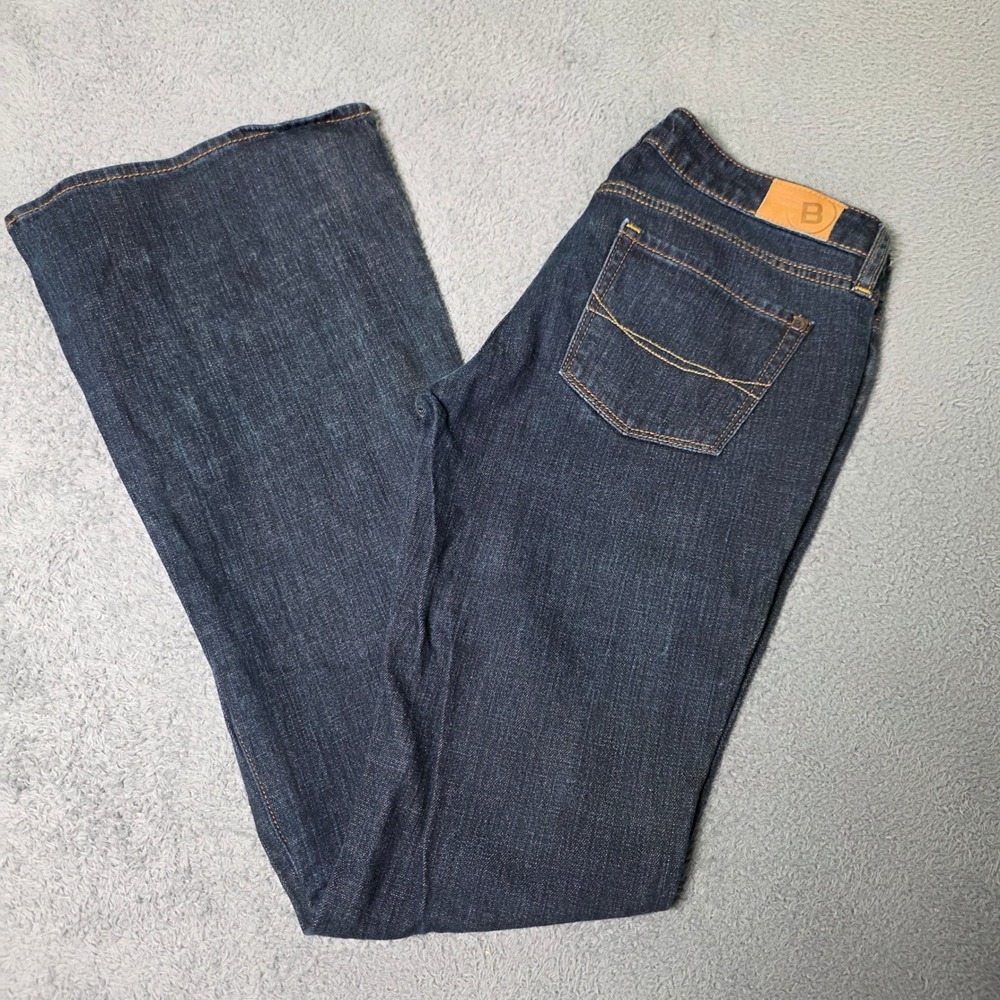 Bullhead Womens 7L Newport Skinny Flare Jeans Dark Wash Low Rise Blue Denim